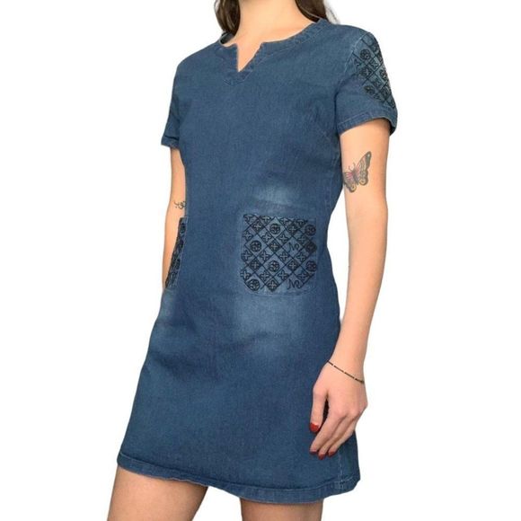 DENIM MINI DRESS - Picture 2 of 4